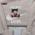 Songoku Just Do It Later Dragon Ball Nike Embroidered Shirt: Custom Design