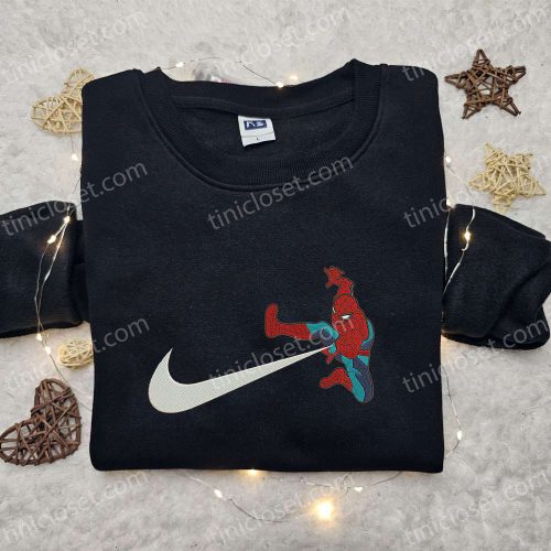 Spider-Man x Swoosh Movie Embroidered Shirt – Marvel Comics Best Gift for Family