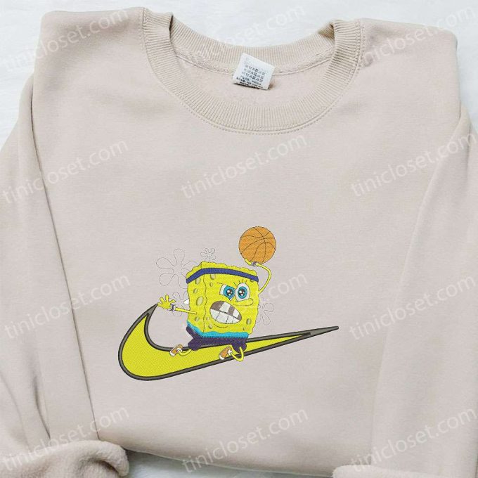 Spongebob Basket x Swoosh Cartoon Hoodie Disney Characters Shirt: Best Family Gift Ideas