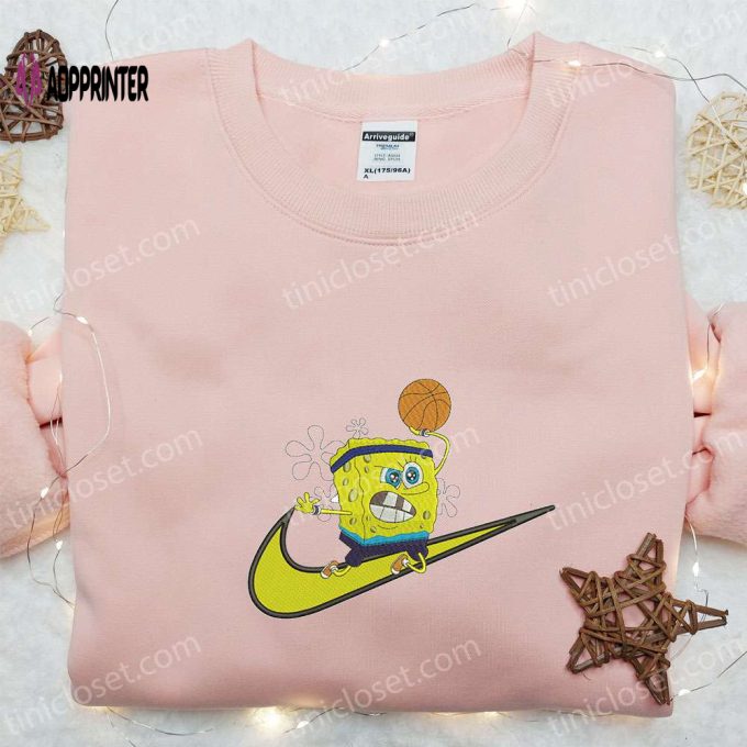 Spongebob Basket x Swoosh Cartoon Hoodie Disney Characters Shirt – Best Family Gift Ideas