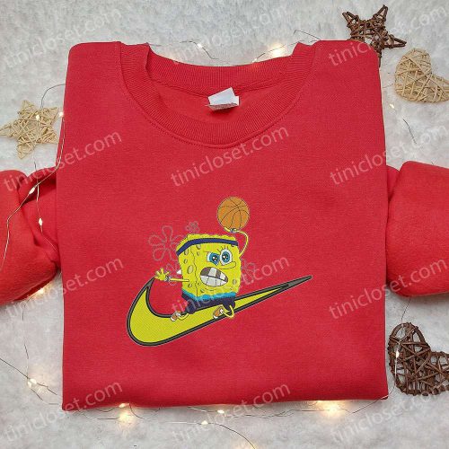 Spongebob Basket x Swoosh Cartoon Hoodie Disney Characters Shirt – Best Family Gift Ideas