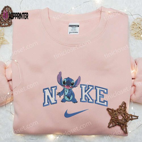 Stitch Love Confuse x Nike Embroidered Sweatshirt: Lilo and Stitch Disney Shirt Perfect Valentine Gift