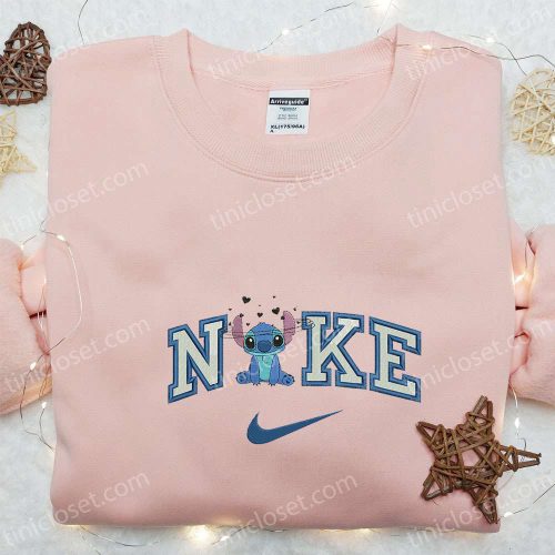 Stitch Love Confuse x Nike Embroidered Sweatshirt: Lilo and Stitch Disney Shirt Perfect Valentine Gift