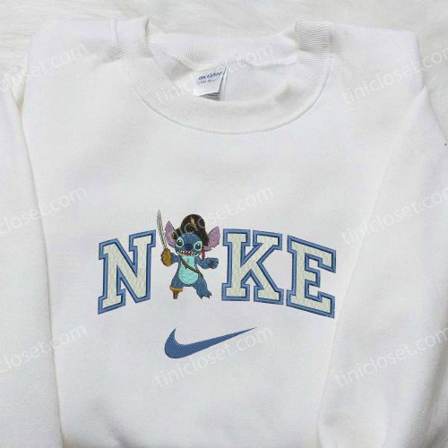 Stitch Pirate x Nike Embroidered Sweatshirt: Lilo and Stitch Shirt Nike Inspired Design