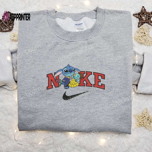 Stitch Jack Halloween x Nike Embroidered Sweatshirt – Horror Movie Shirt Best Gift Ideas