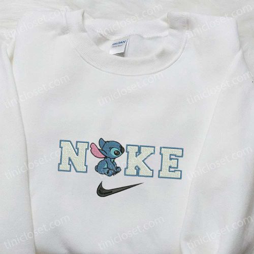 Stitch x Nike Cartoon Embroidered Sweatshirt – Best Nike Inspired Hoodie Perfect Birthday Gift