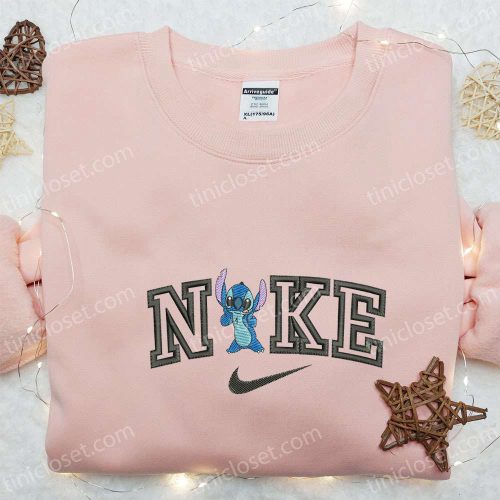 Stitch x Nike Cartoon Embroidered Sweatshirt: Best Nike Inspired Hoodie Perfect Family Gift