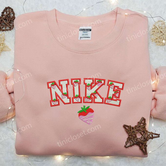 Strawberry Cream x Nike Embroidered Sweatshirt – Favorite Food Inspired Shirt