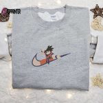 Swoosh Anime x Goku Embroidered Sweatshirt – Dragon Ball Shirt Best Birthday Gift Ideas