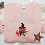 Swoosh Sad Heart Witch Bad Bunny Embroidered T-shirt: Best Halloween Gift Ideas for Family