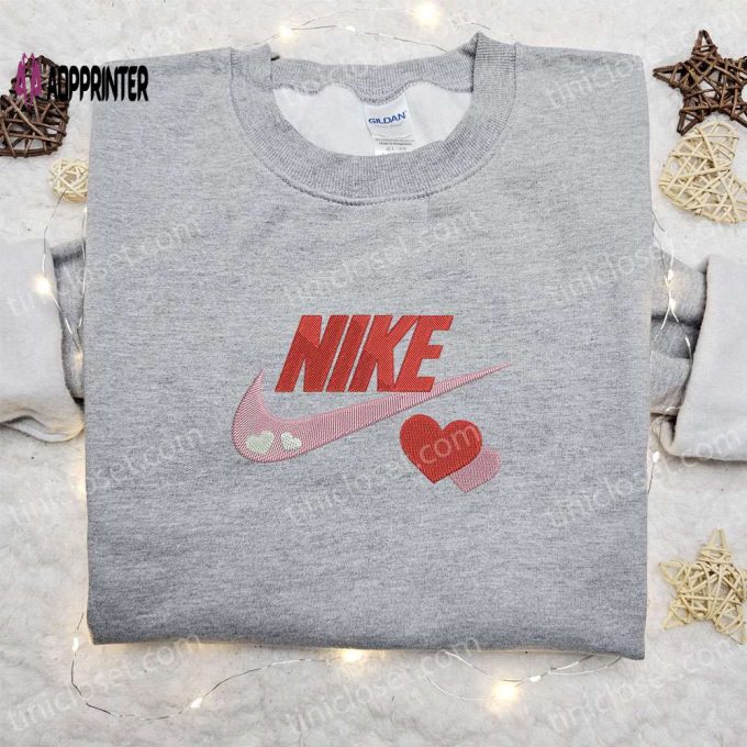 Swoosh x Hearts Embroidered Sweatshirt: Perfect Valentine s Day Gift Idea