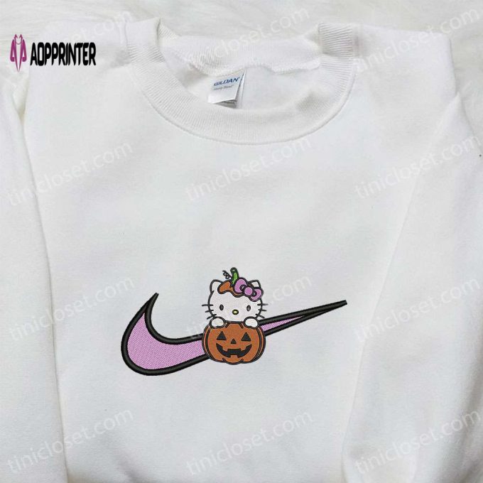 Swoosh x Hello Kitty Halloween Pumpkin Sweatshirt: Nike Anime Hoodie Best Gifts for Daughter