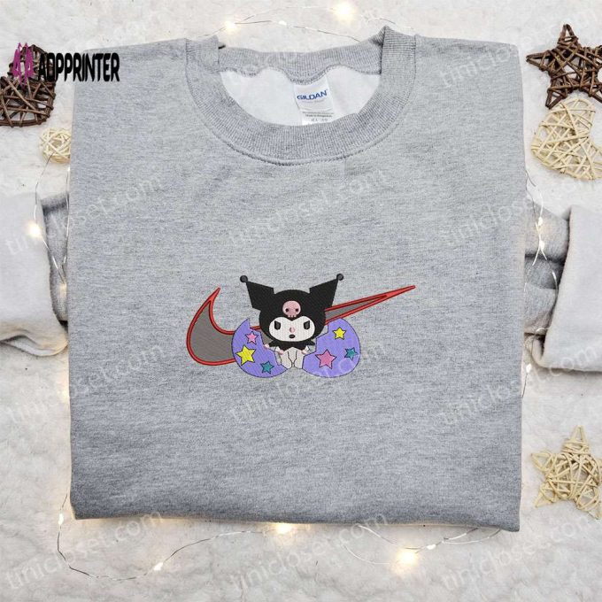 Swoosh x Kuromi Cartoon Sweatshirt Hello Kitty Embroidered Shirt Best Birthday Gift Ideas for Family