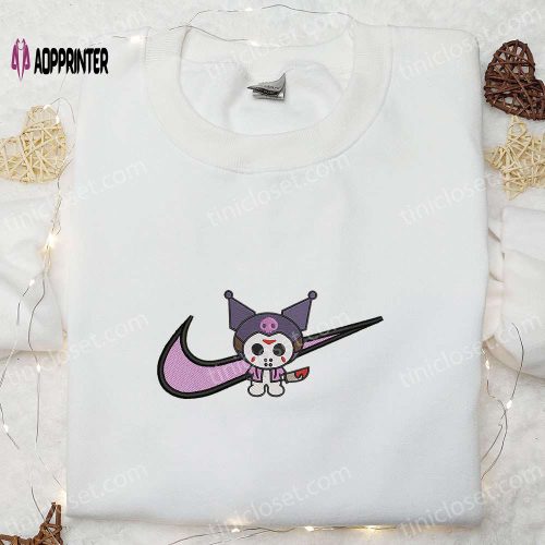 Nike x Spooky Witch Hello Kitty Shirt: Halloween Embroidered Sweatshirt & Cute Anime Hoodie