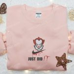 Swoosh x Pennywise Just Did It Embroidered Sweatshirt: Best IT Horror Movie Shirt Perfect Halloween Gift