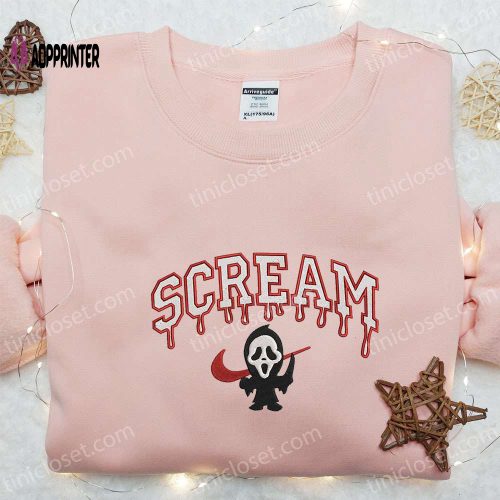 Swoosh x Scream Ghostface Embroidered Sweatshirt: Best Horror Movie Shirt Perfect Gift for All Occasions