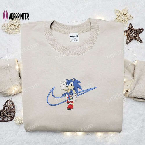 Swoosh x Sonic Embroidered Sweatshirt & Shirt: Best Gift Ideas for Movie and Game Fans