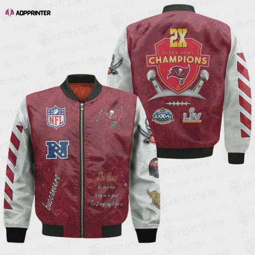 Tampa Bay Buccaneers Bomber Jacket 3D Printed Curve Style Custom Text And Number