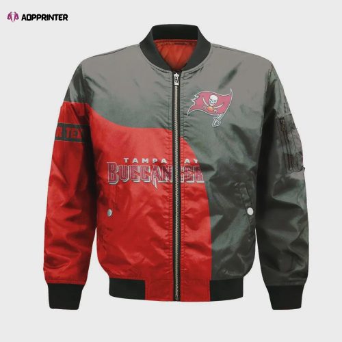 Tampa Bay Buccaneers Bomber Jacket 3D Printed Flame Ball Pattern