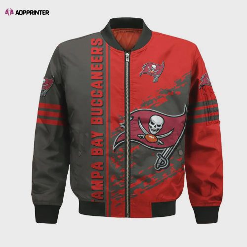 Tampa Bay Buccaneers Logo Pattern Bomber Jacket – Red