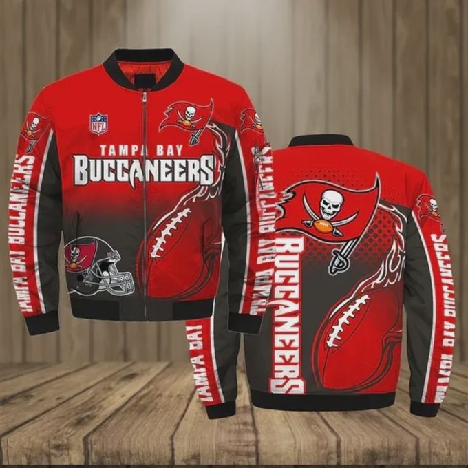 Tampa Bay Buccaneers Pattern Bomber Jacket – Red