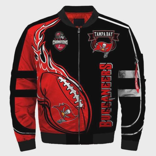 Tampa Bay Buccaneers Super Bowl LVI Champions Black Red Bomber Jacket