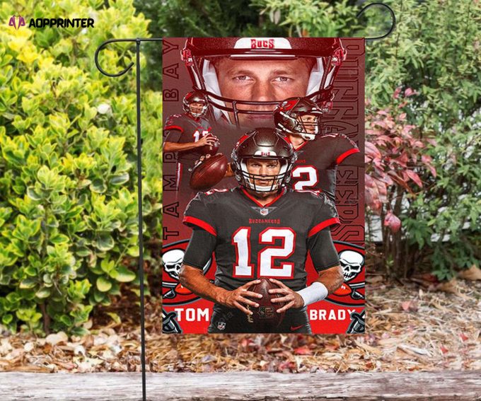 Tampa Bay Buccaneers Tom Brady v32 Double Sided Printing Garden Flag – House Flag Home Decor Gift – House Flag Home Decor Gift