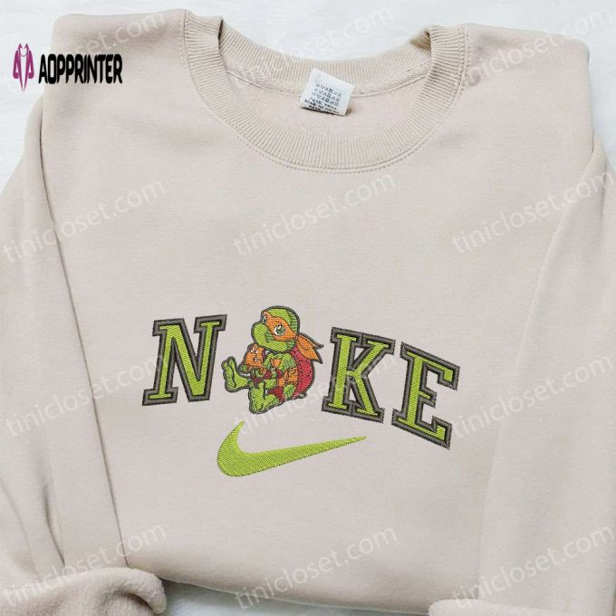 TMNT x Nike Movie Sweatshirt: Stylish Embroidered Hoodie Perfect Birthday Gift