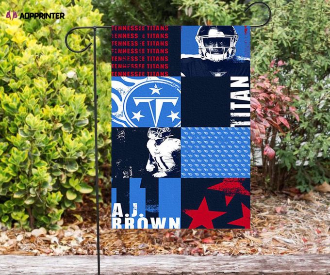 Tennessee Titans A J Brown1 Double Sided Printing Garden Flag – House Flag Home Decor Gift – House Flag Home Decor Gift