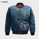 Tennessee Titans Bomber Jacket 3D Printed Grunge Polynesian Tattoo