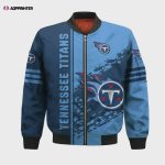 Tennessee Titans Bomber Jacket 3D Printed Logo Pattern In Team Colours