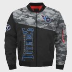 Tennessee Titans Camo Pattern Bomber Jacket – Black And Gray