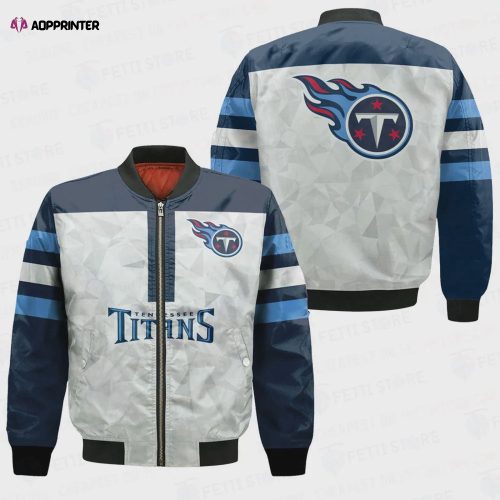 Texans Logo Pattern Bomber Jacket – Blue And White