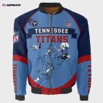 Tennessee Titans Players Running Pattern Bomber Jacket – Blue