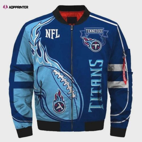 Tennessee Titans Wings Skull Team Logo Bomber Jacket – Black