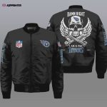 Tennessee Titans Wings Skull Team Logo Bomber Jacket – Black