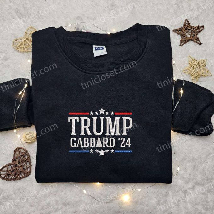 Trump Gabbard 2024 Embroidered Hoodie Donald Trump Sweatshirt Hot Political Topics T-shirt