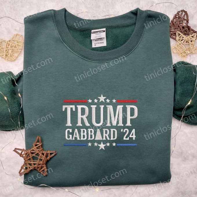 Trump Gabbard 2024 Embroidered Hoodie Donald Trump Sweatshirt Hot Political Topics T-shirt