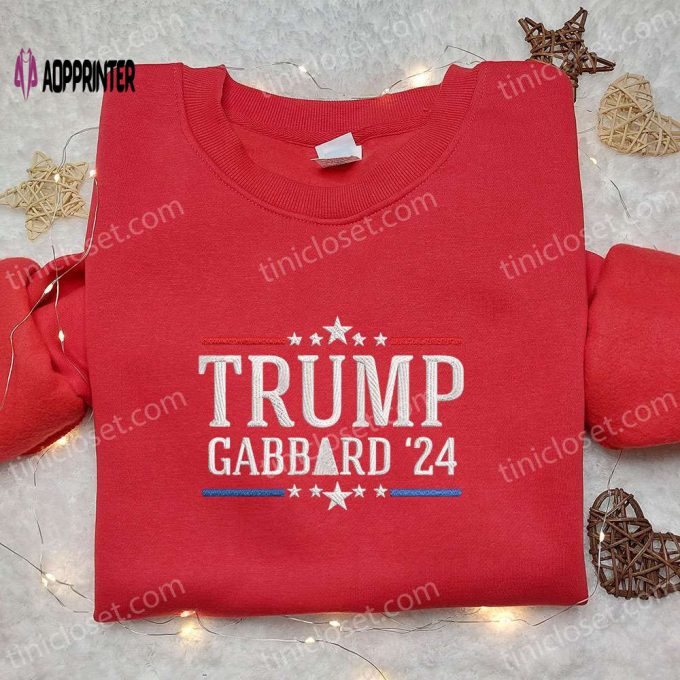 Trump Gabbard 2024 Embroidered Hoodie Donald Trump Sweatshirt Hot Political Topics T-shirt