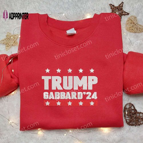 Trump Gabbard 2024 Embroidered Hoodie Donald Trump Sweatshirt Hot Political Topics T-shirt