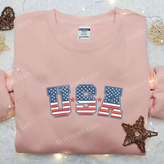 USA s Day Embroidered Shirt: Perfect National Day Gift for Patriotic Celebrations