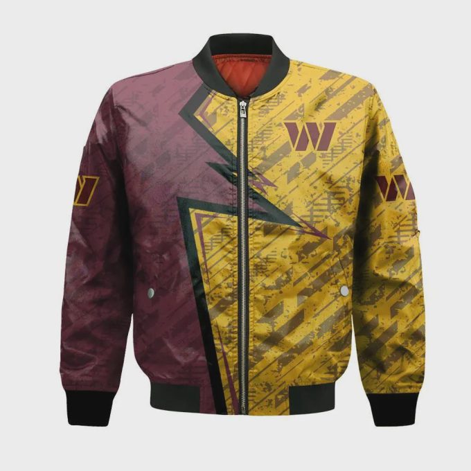 Washington Commanders Bomber Jacket 3D Printed Abstract Pattern Sport