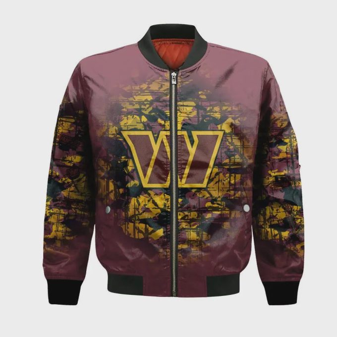 Washington Commanders Bomber Jacket 3D Printed Camouflage Vintage