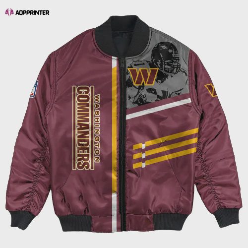 Washington Commanders Bomber Jacket 3D Printed Personalized Football For Fan