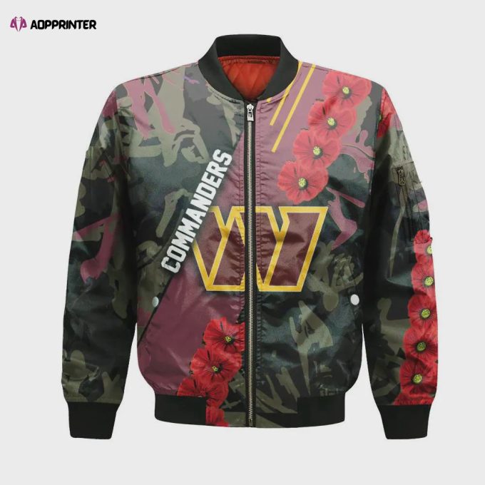 Washington Commanders Bomber Jacket 3D Printed Sport Style Keep Go on