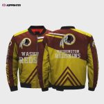 Washington Redskins Pattern Bomber Jacket – Yellow And Brown