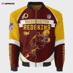 Washington Redskins Team Logo Pattern Bomber Jacket – Yellow And Brown