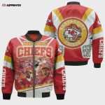 West Division Kansas City Chiefs Pattern Bomber Jacket – Red And Yellow