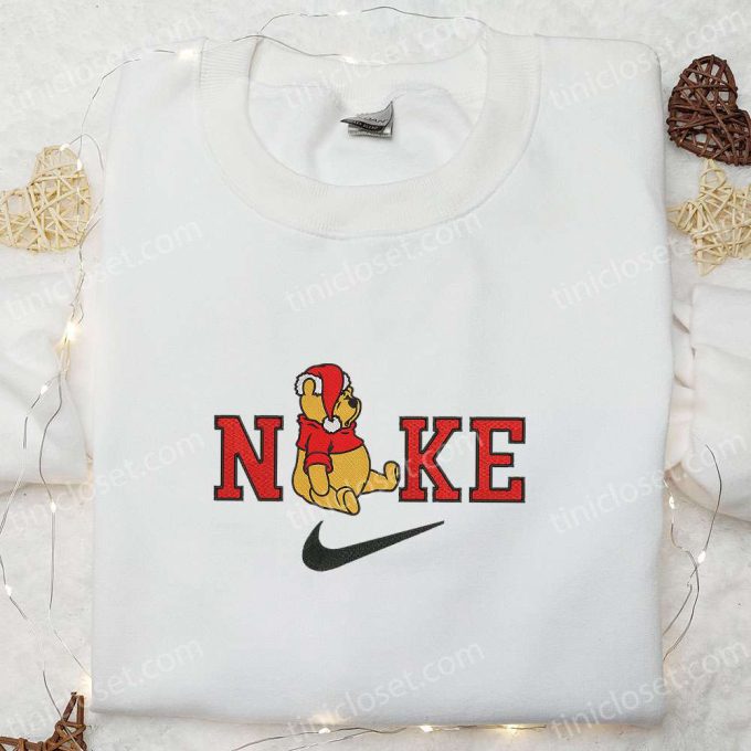 Winnie Pooh Asleep x Nike Christmas Embroidered Sweatshirt: Cartoon Shirt Best Gift Idea