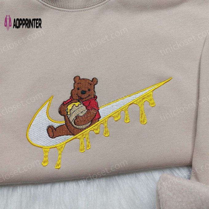 Disney Winnie the Pooh Nike Sweatshirt: Custom Embroidered Hoodie with Nike Swoosh